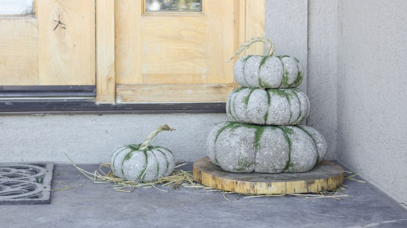 Concrete pumpkin topiary outdoor 