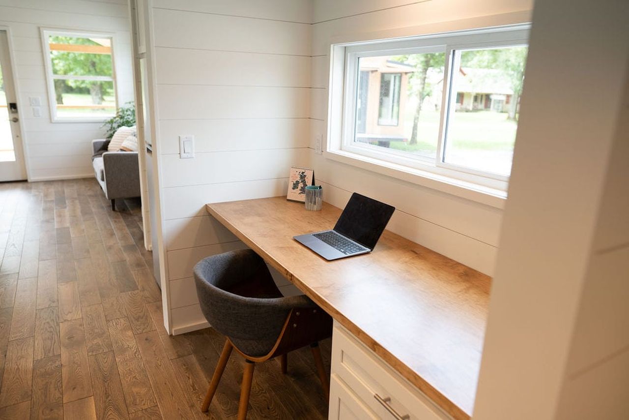 Work space of Cumberland tiny house on wheels