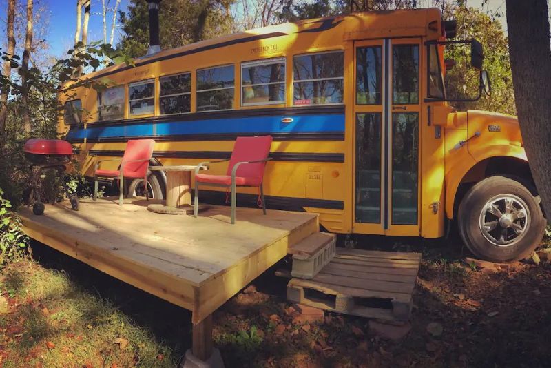 Rental School Bus Conversion in Shepherdstown, West Virginia, US