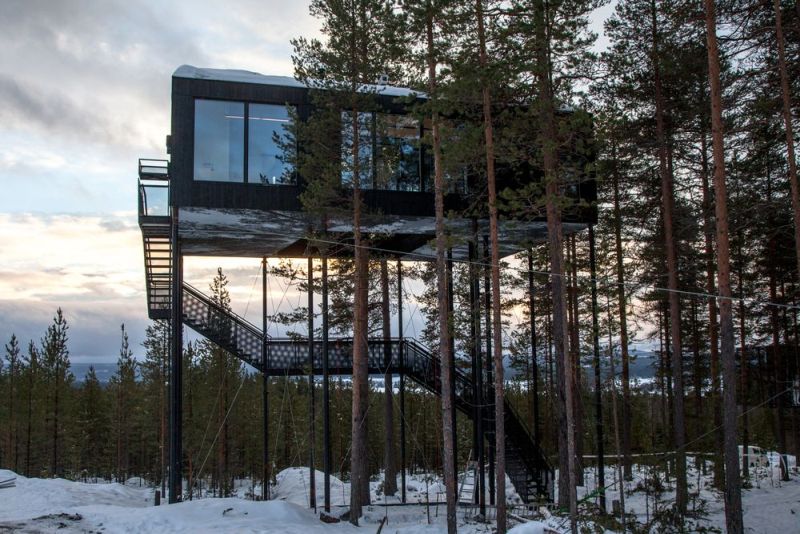 Snohetta builds charred-timber treehouse