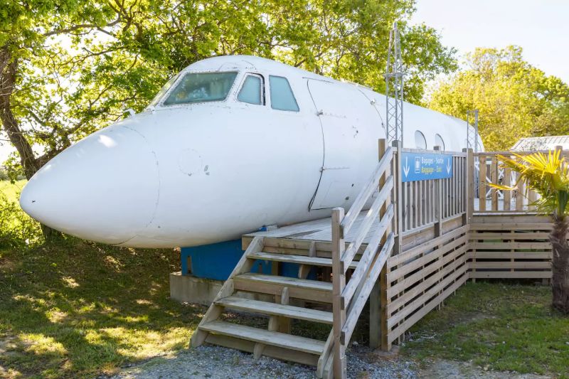 Converted airplane airbnb rental in France