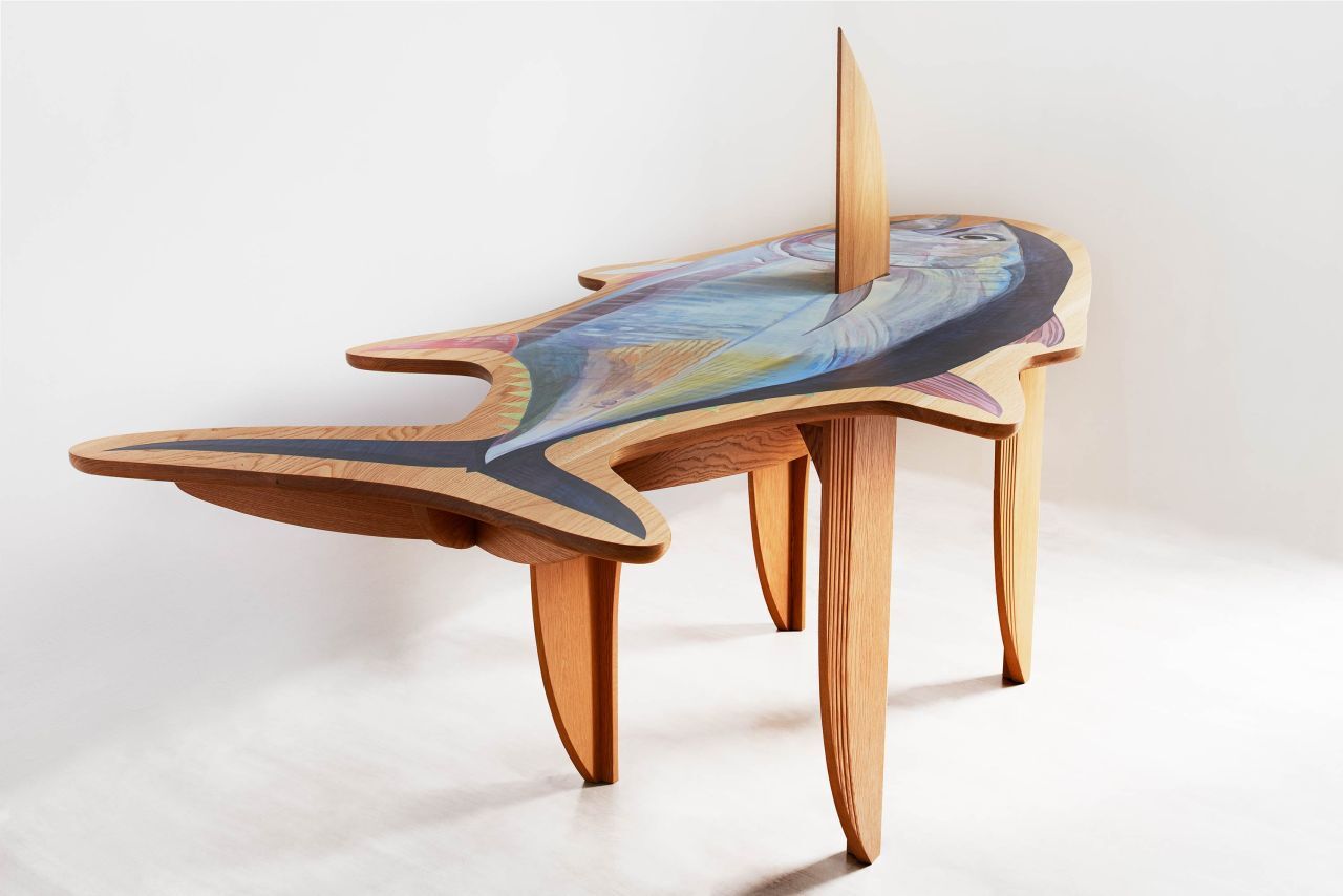 Tuna Fish Table by Japanese Designer-side view